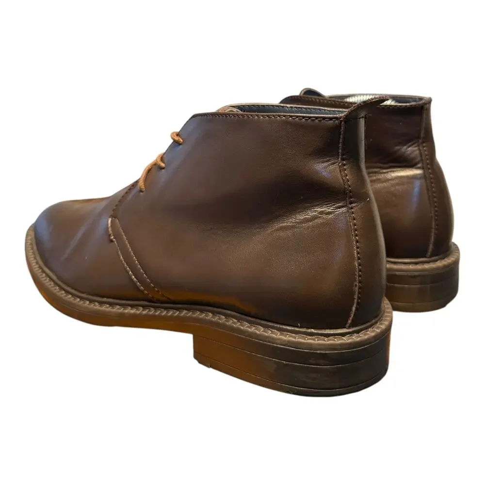 JOSEPH ABBOUD Chukka Boots Men’s Size 8 M Brown Leather Casual Lace Up READ